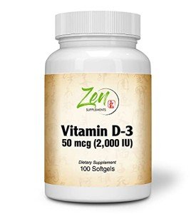 Zen Supplements Vitamin D3 2000 IU Softgels