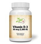 Zen Supplements Vitamin D3 2000 IU Softgels