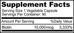 VIZINX Biotin 10,000 MCG for Skin, Hair, Nails