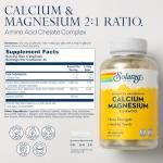 Solaray Calcium Magnesium AAC Capsules, 180 Count