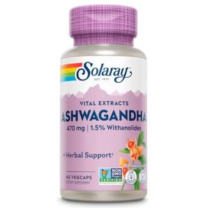 Solaray Ashwagandha Capsules, 470 mg, 60 Count
