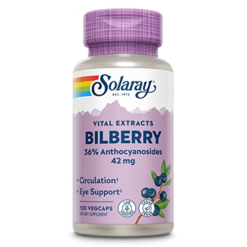 SOLARAY Bilberry Extract: Eye & Circulation Support, 120 VegCaps