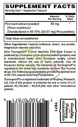 Pycnogenol 50mg - French Maritime Pine Bark Extract