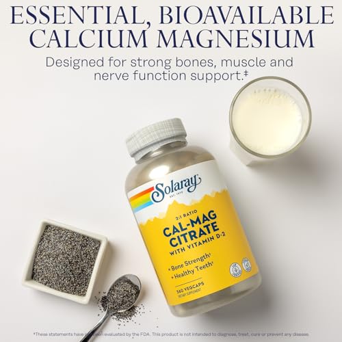 Solaray Calcium Magnesium with Vitamin D2, Healthy Support