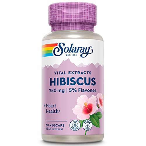 Solaray Hibiscus Capsules | Cardiovascular Support | Non-GMO, Vegan