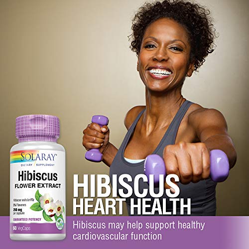 Solaray Hibiscus Capsules | Cardiovascular Support | Non-GMO, Vegan