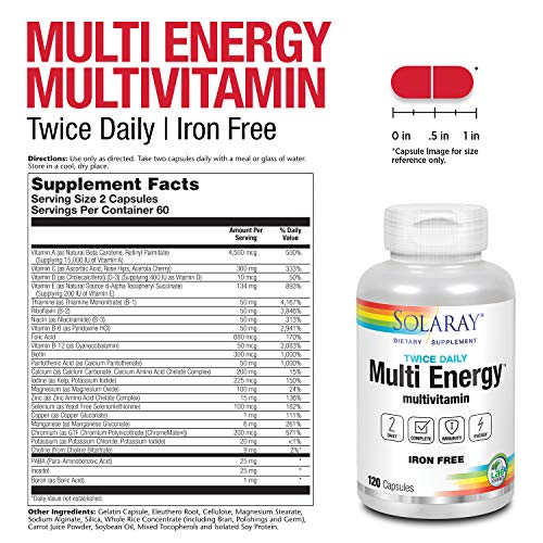 SOLARAY Multi Energy Capsules - Two Daily, 60ct