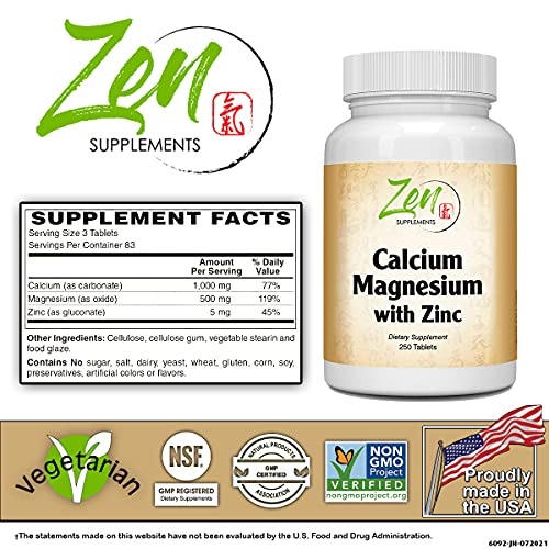 Bone & Immune Support - Calcium Magnesium Zinc 250-Tab