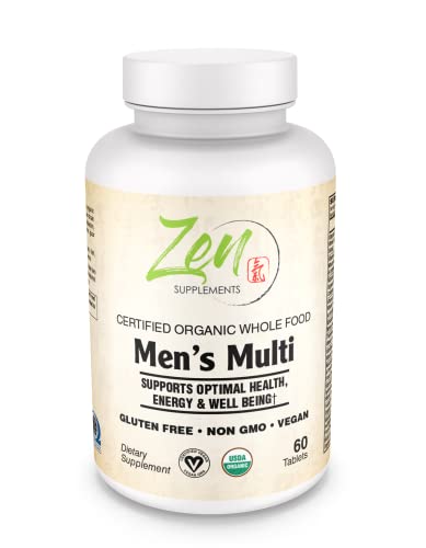 Organic Mens Multivitamin by Zen Supplements - 60 Tablets