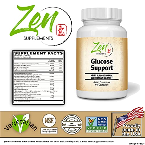 Zen Glucose Support with ChromeMate®, GlucoHelp®, Vanadyl & Herbs