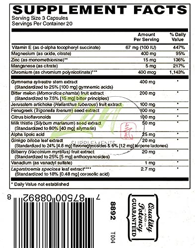 Zen Glucose Support with ChromeMate®, GlucoHelp®, Vanadyl & Herbs