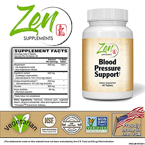 Blood Pressure Support - Zen Supplements 90 Tablets