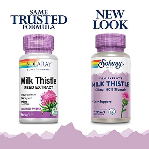 Solaray Milk Thistle Extract, 175mg, 60 Count Capsules