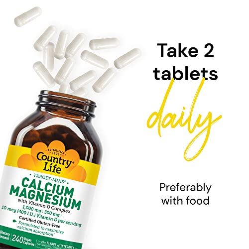 Country Life Target-Mins Calcium Magnesium with Vitamin D-Complex