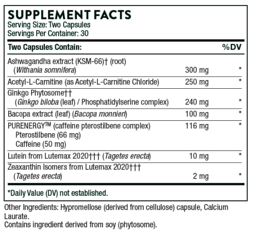 Thorne Memoractiv - Nootropic Brain Supplement - 60 Capsules