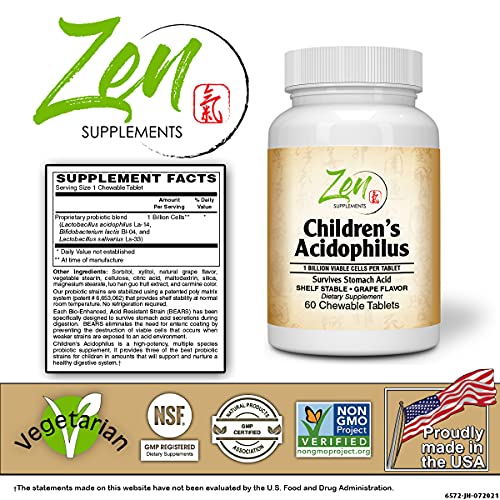 Children's Probiotic Acidophilus Plus Bifido 60 Chewable Tabs