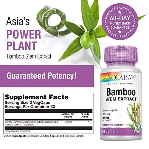 Solaray Bamboo Stem Extract for Healthy Hair, Skin & Nails
