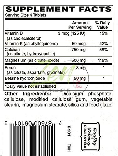 Bone Health & Muscle Relaxation 100-Tabs with Calcium & Magnesium