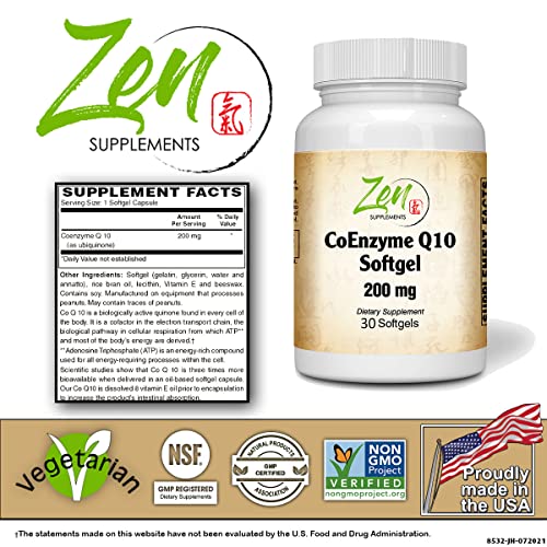 Zen CoQ10 200mg Softgel - Heart Health, Energy