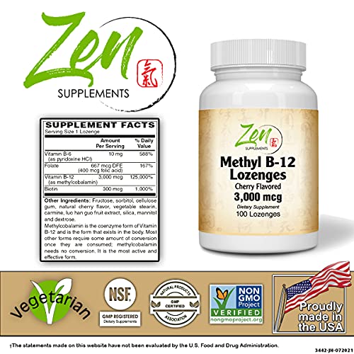 Vitamin B12 and Folic Acid for Optimal Health - 100 Lozenge