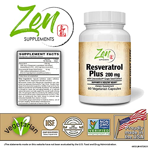 Resveratrol Plus: 200mg Strength, 60 Vegcaps