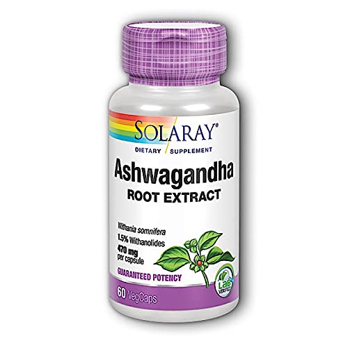 Solaray Ashwagandha Capsules, 470 mg - 60 Count