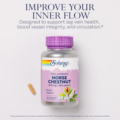 Solaray Horse Chestnut Seed Extract 400mg - Leg Vein Support - Vegan - 120 VegCaps