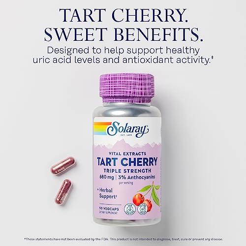 SOLARAY Triple Strength Tart Cherry Extract Capsules - Antioxidant Rich