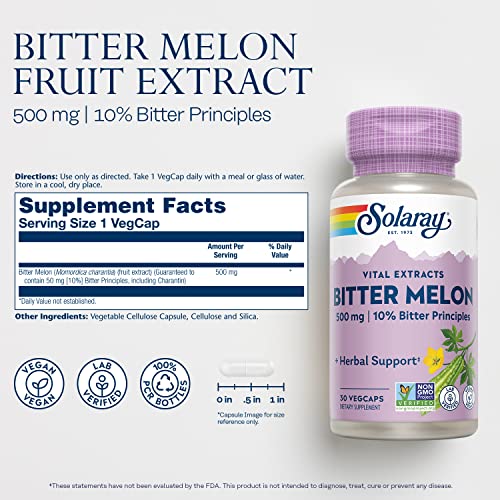 SOLARAY Bitter Melon Fruit Extract 30 VegCaps