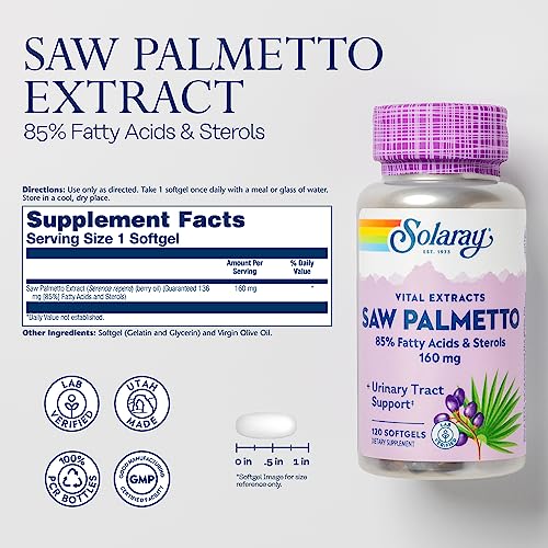 SOLARAY Saw Palmetto Extract for Prostate and Urinary Health
