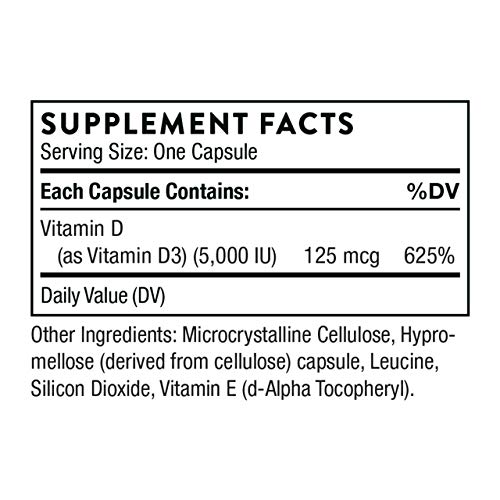 Thorne Vitamin D-5000 for Bone, Teeth & Immune Health