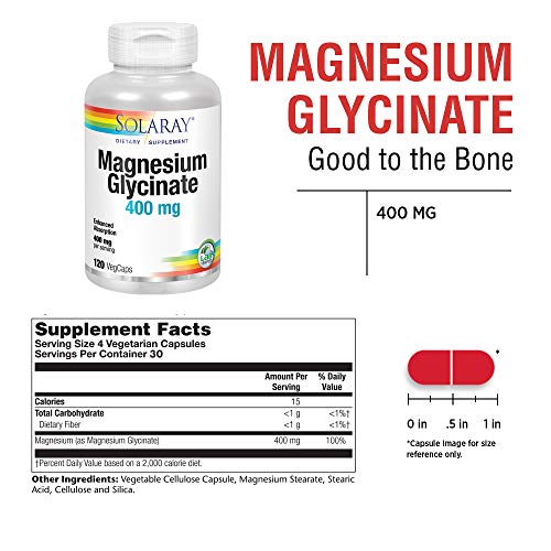 Solaray Magnesium Glycinate | Healthy Relaxation, Bone & Cardio Support