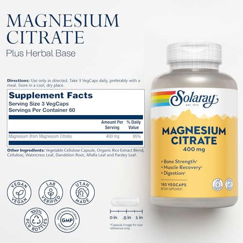 Solaray Magnesium Citrate: Bone Strength, Muscle Recovery, Digestion