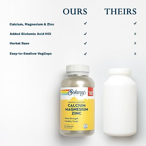 Solaray Cal/Mag/Zinc Supplement with Citrate for Bone Support