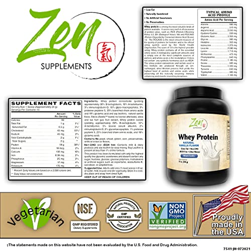 Zen Supplements - Keto-friendly Vanilla Whey Protein 12oz