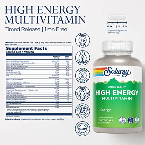 SOLARAY High Energy Multivitamin, 1/Day Timed-Release Formula