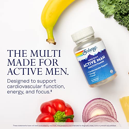 SOLARAY Once Daily Active Man Multivitamin & Mineral - Cardiovascular Support & Energy Boost