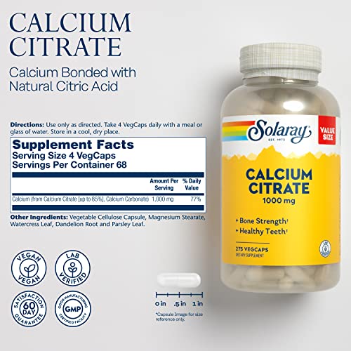 Solaray Calcium Citrate Complex - 1000mg - 275ct