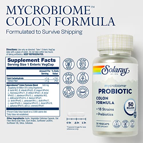 SOLARAY Mycrobiome Probiotic for Colon Health & Immunity