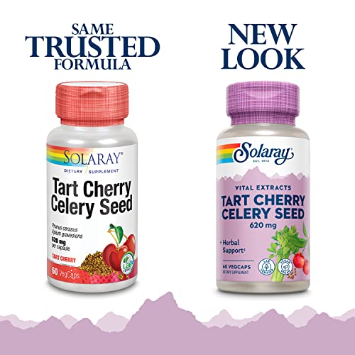 Solaray Tart Cherry & Celery Seed | Uric Acid, Joint & Muscle Support | 60 VegCaps