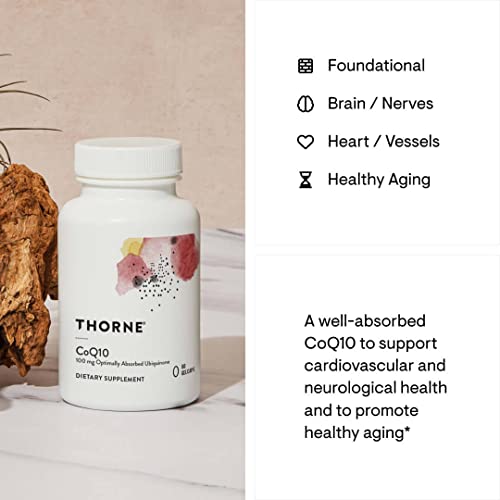 Thorne CoQ10 - 100mg Ubiquinone for Heart & Brain - 60 Gelcaps