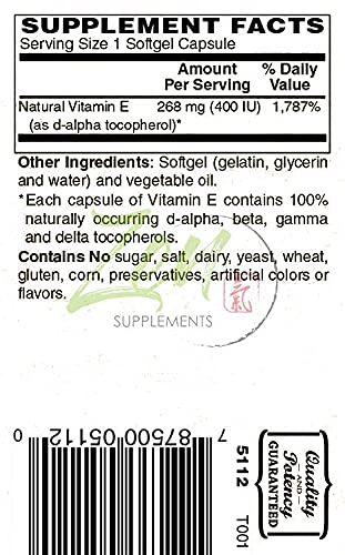 Zen Natural Vitamin E 400IU - 100 Softgels