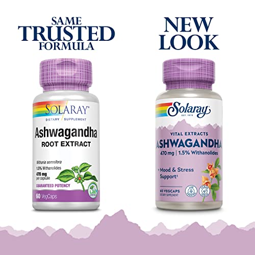 SOLARAY Ashwagandha Extract 470mg Capsules | 60 Count
