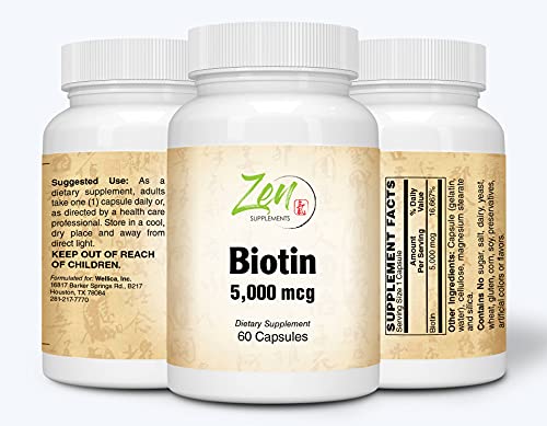 5,000mcg Biotin Supplement for Hair, Nails & Skin