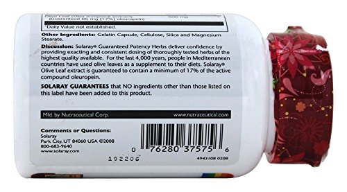 Solaray Olive Leaf Extract - Double Strength - 30 Capsules