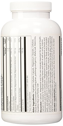 Solaray Calcium, Magnesium, Zinc Capsules - 250 ct