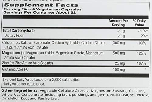 Solaray Calcium, Magnesium, Zinc Capsules - 250 ct