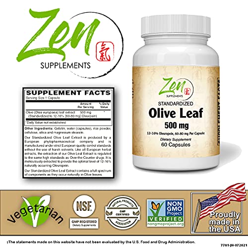 Zen Olive Leaf 500 Mg - 60 Caps