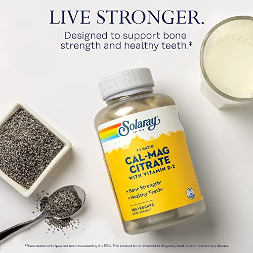 Solaray Calcium Magnesium Citrate with Vitamin D - 180 VegCaps