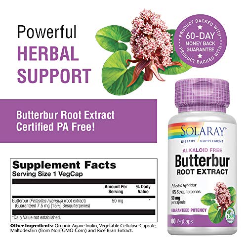 Butterbur Root Extract 50mg | Supports Vascular & Respiratory Health | 60ct